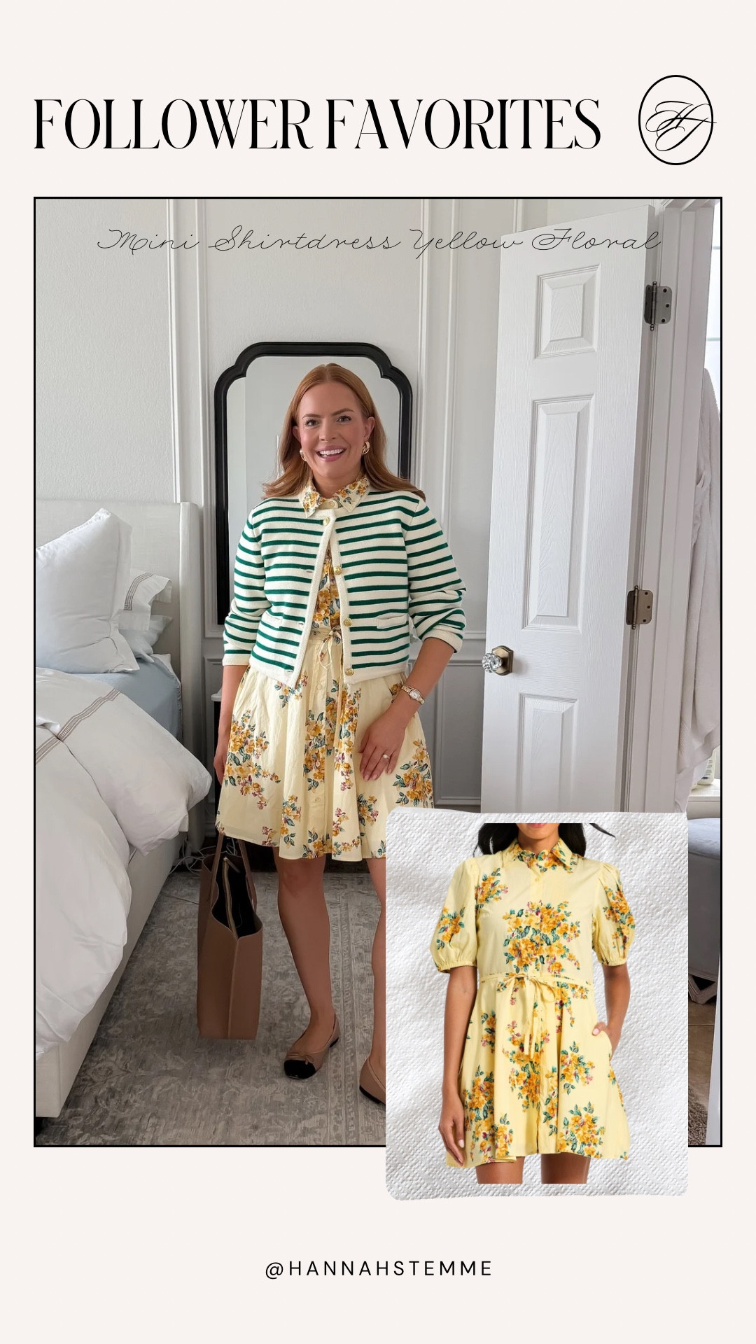 This $35 yellow floral shirtdress is such a fun spring and summer piece 🌼

I layered it with a striped cardigan for an easy casual outfit that still feels polished.

Wearing size small — fits true to size.

Everything linked here.

Keywords: floral dress • summer dress • casual outfit • everyday style

#LTKootd #LTKWorkwear #LTKmomlife