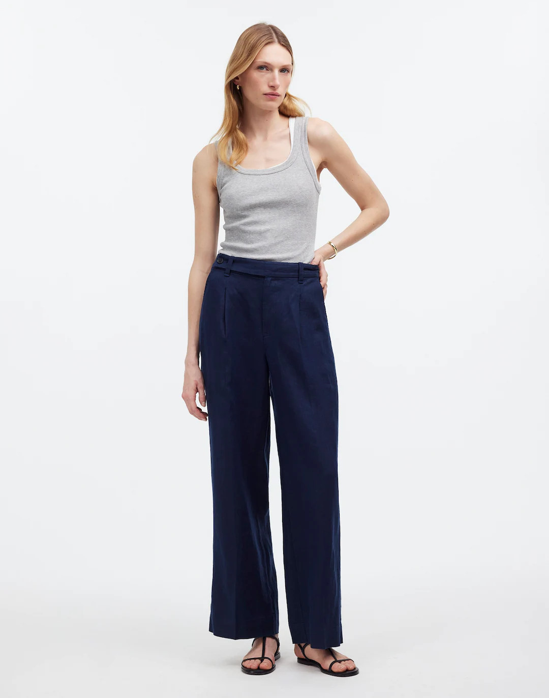 The Harlow Wide-Leg Pant in 100% Linen | Madewell