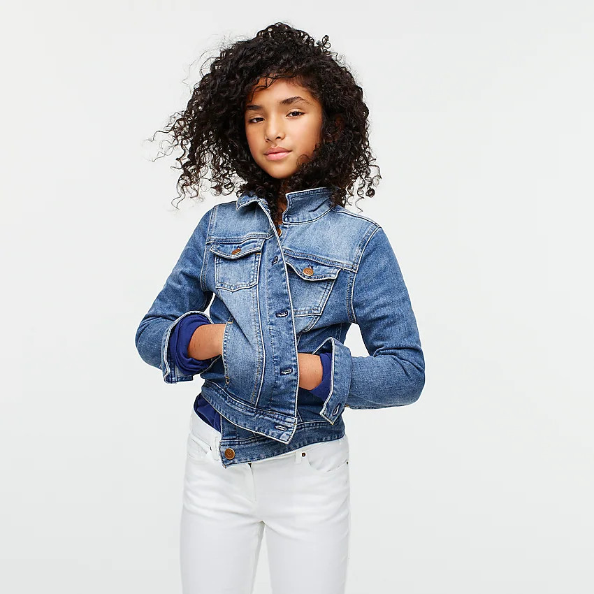 Girls' stretch denim jacket | J. Crew US