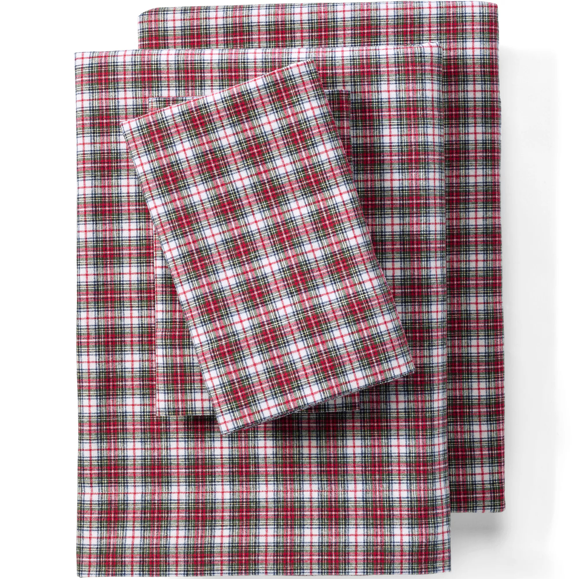 Comfy Super Soft Cotton Flannel Plaid Bed Sheet Set - 5oz | Lands' End (US)