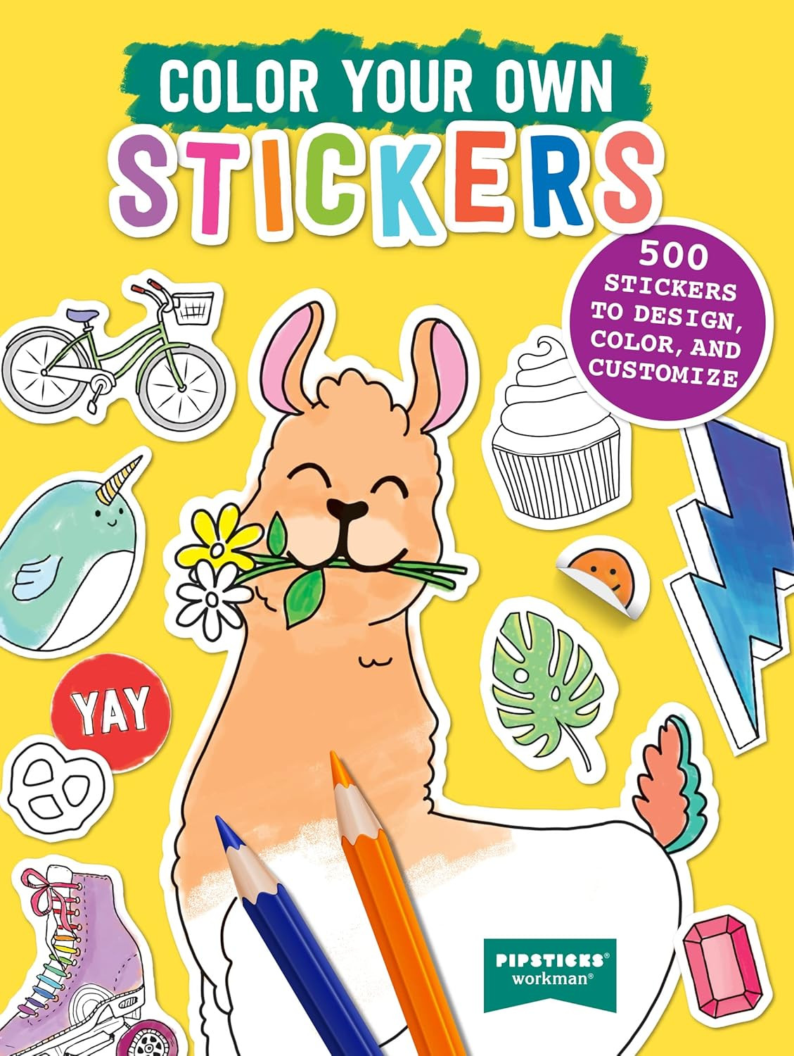 Color Your Own Stickers: 500 Stickers to Design, Color, and Customize (Pipsticks+Workman) | Amazon (US)