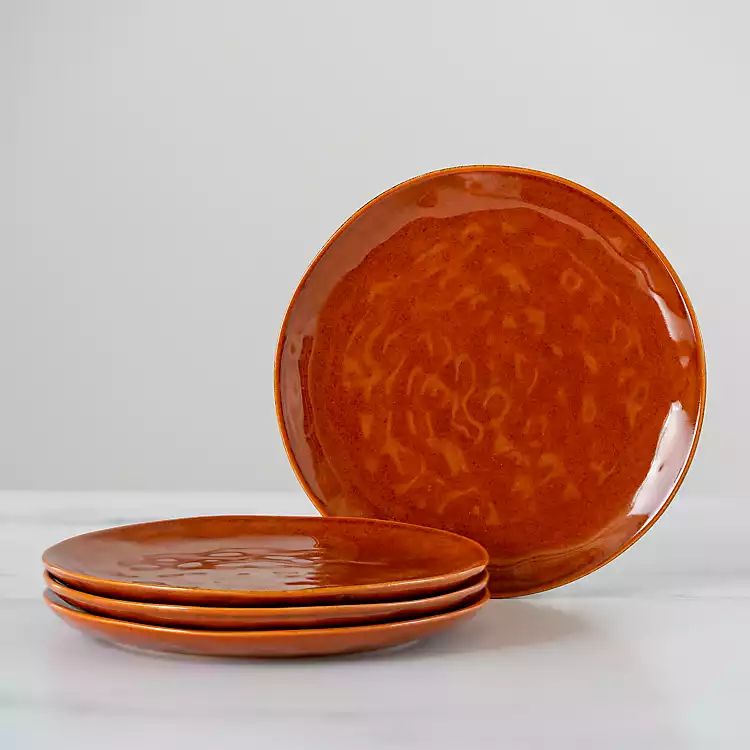 New! Pumpkin Farrah Reactive Salad Plates, Set of 4 | Kirkland's Home