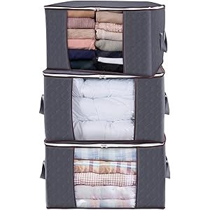 Lifewit Large Capacity Clothes Storage Bag Organizer with Reinforced Handle Thick Fabric for Comfort | Amazon (US)