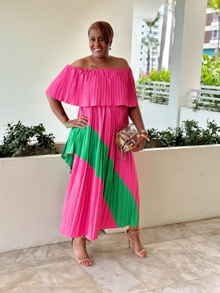 Pleated pink and green dress

#LTKunder50 #LTKGiftGuide #LTKFind