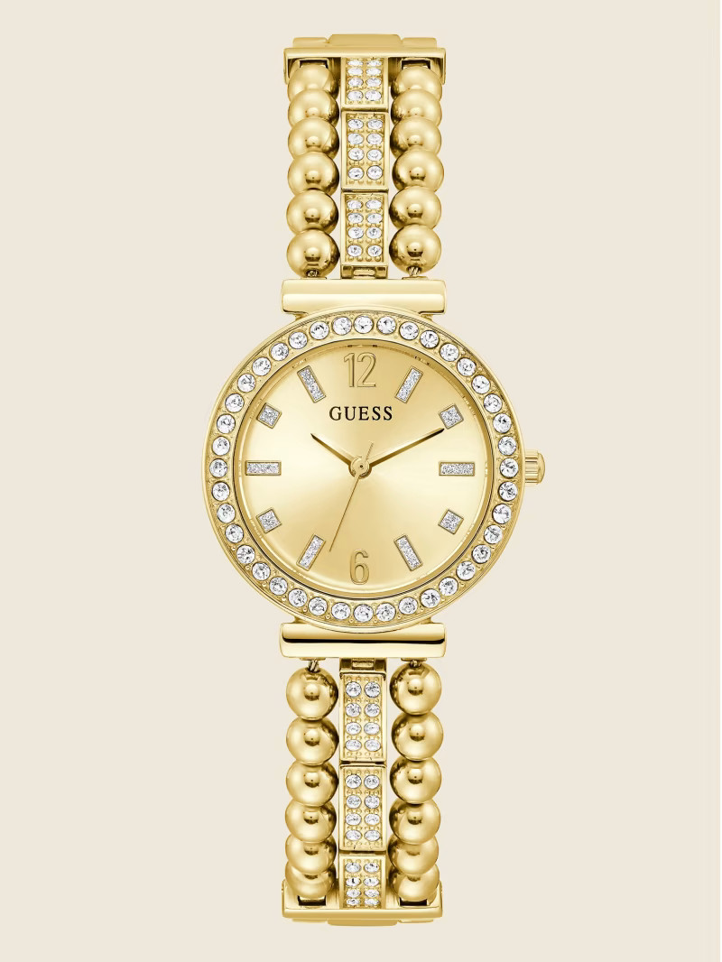 Gold-Tone and Rhinestone Analog Watch | Guess (US)