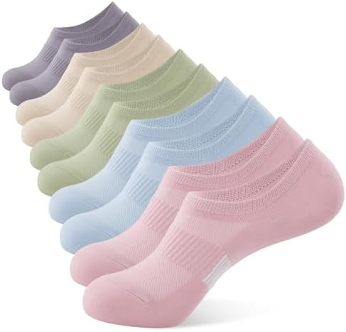 BUDERMMY No Show Socks Womens Low Cut Non Slip Athletic Cotton Invisible Women Sock 5 Pairs | Amazon (US)