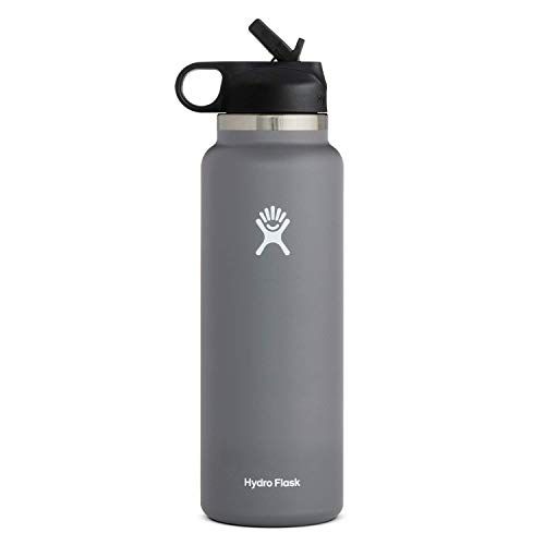 Hydro Flask Water Bottle with Straw Lid - Stainless Steel, Reusable, Vacuum Insulated- Wide Mouth | Amazon (US)