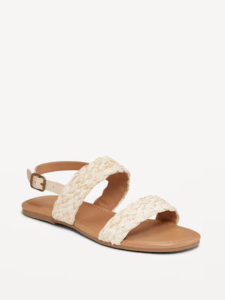 Raffia Double-Strap Sandals for Girls | Old Navy (US)