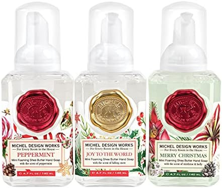Michel Design Works Mini Foaming Soap 3-Pack Set (Peppermint, Joy to the World, Merry Christmas) | Amazon (US)
