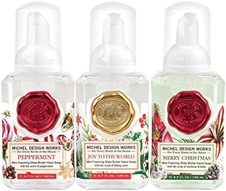 Michel Design Works Mini Foaming Soap 3-Pack Set (Peppermint, Joy to the World, Merry Christmas) | Amazon (US)