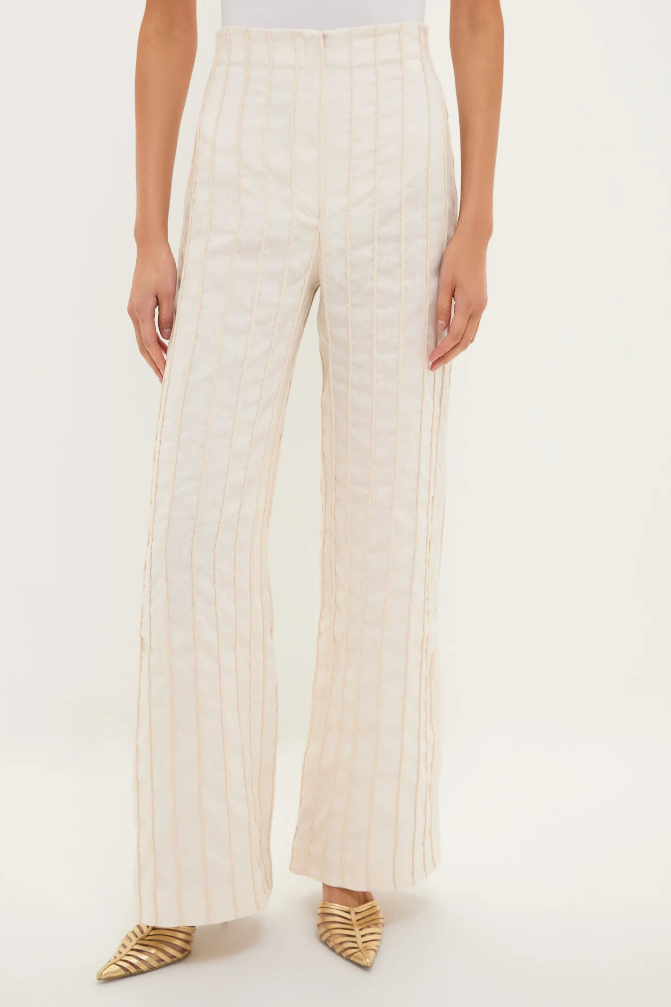 Ivory Tuyo Embroidered Pants | Tuckernuck (US)