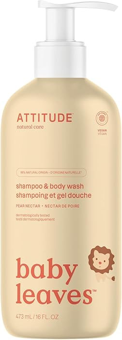 ATTITUDE 2-in-1 Shampoo and Body Wash for Baby, EWG Verified, Dermatologically Tested, Vegan, Pea... | Amazon (US)