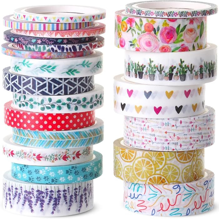 Mr. Pen- Washi Tape Set, 21 Rolls, Assorted Sizes, Floral Washi Tape for Journaling | Amazon (US)
