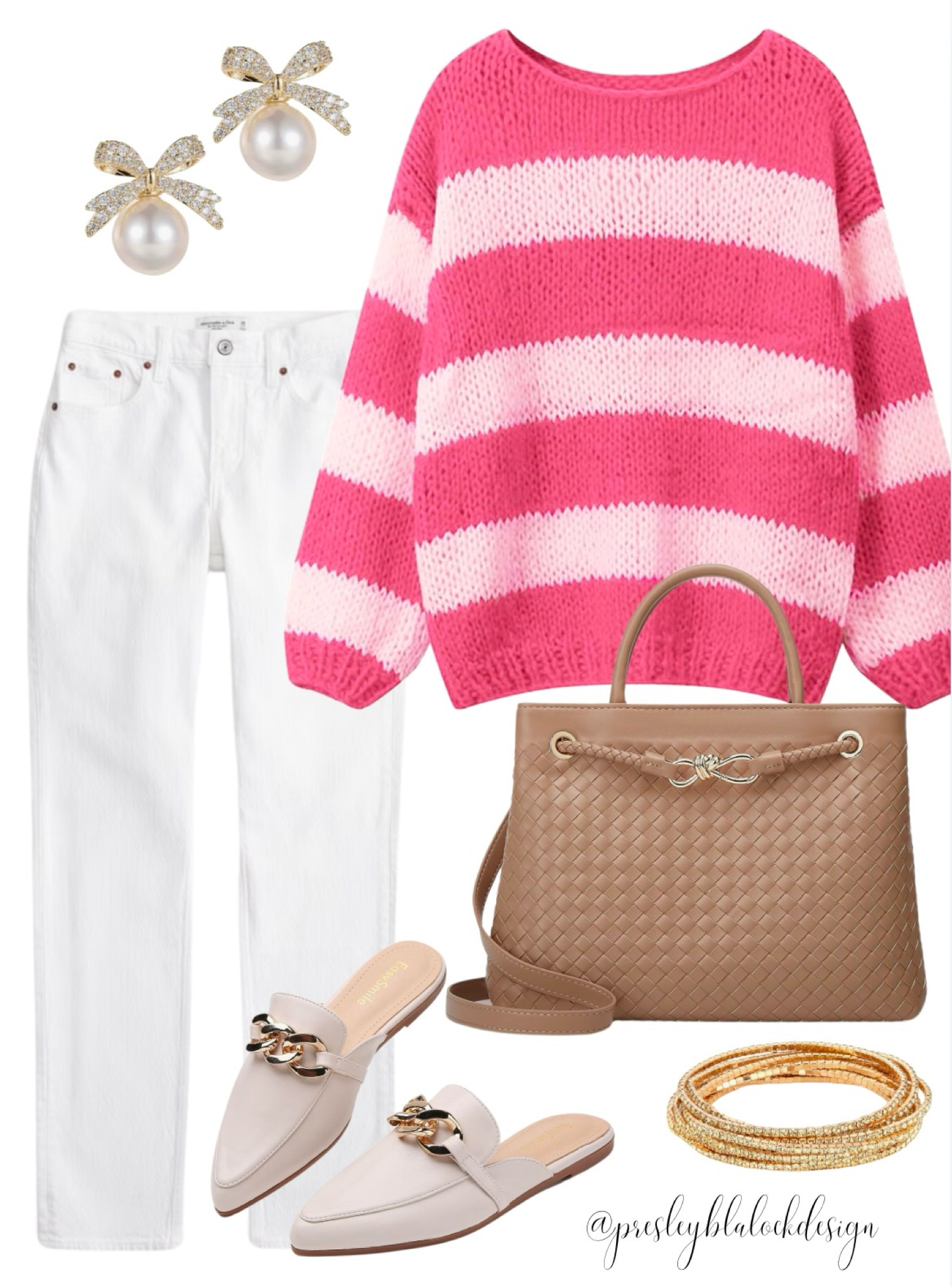 Valentines Day Outfit | Pink Sweater | White Jeans | Leather Handbag | Designer Lookalike | Outfit Inspo | Office Outfit | Work Outfit | Slide on Shoes | Bow Earrings | Amazon Outfit | Abercrombie Jeans | Amazon Finds | Amazon Fashion Finds 

#LTKWorkwear #LTKMostLoved #LTKFindsUnder50