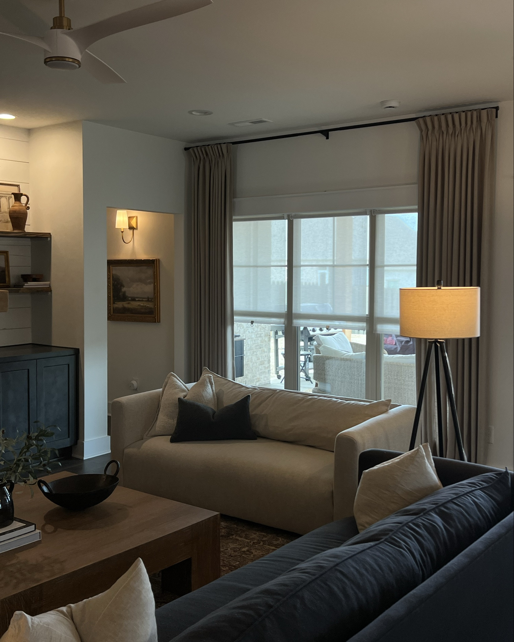 My living room dreams are coming true 😍 curtain details:
Curtain type: Lille Linen Blend Custom 
Color: Grey Beige 
Length: 106”
Width: 52”
Unlined 
French Pleat - Triple 

12%OFF code: MACYJ12 (valid for 3 months for all draperies)

#homerilla #homerillacurtains #lille #customcurtains #drapes #windowtreatments 
#linencurtains
