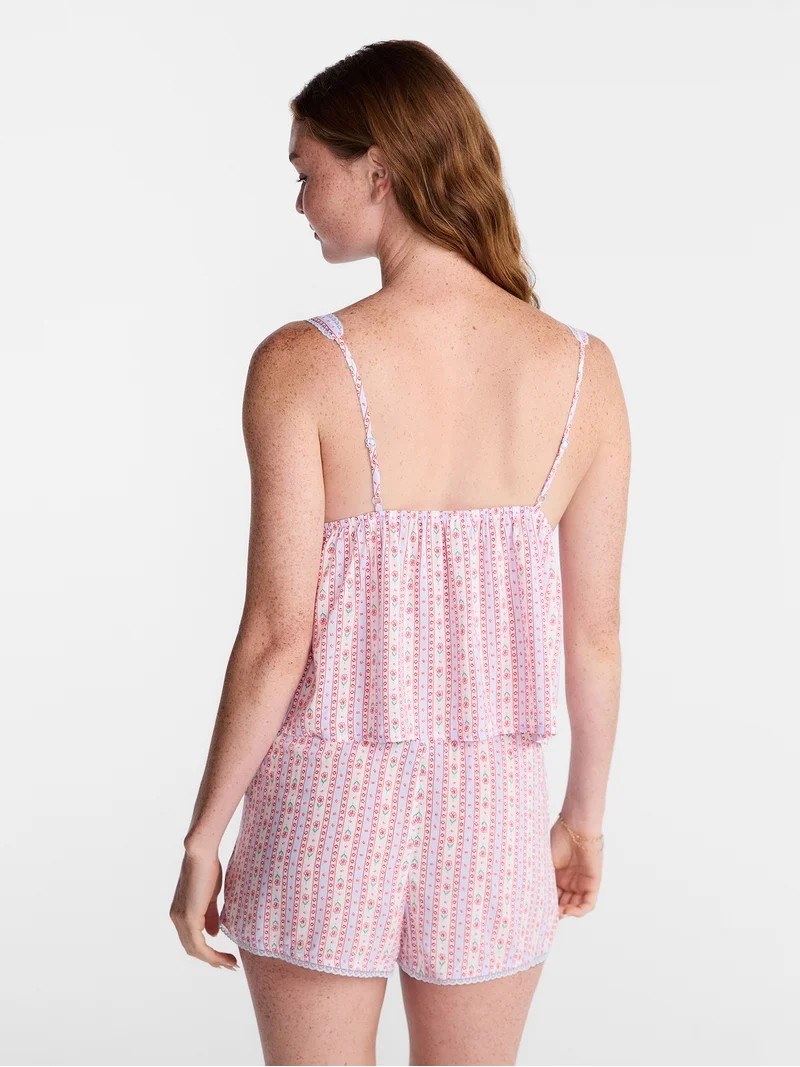No Boundaries Woven Cami Top and Shorts Sleep Set, 2-Piece, Women's XS-XXL | Walmart (US)