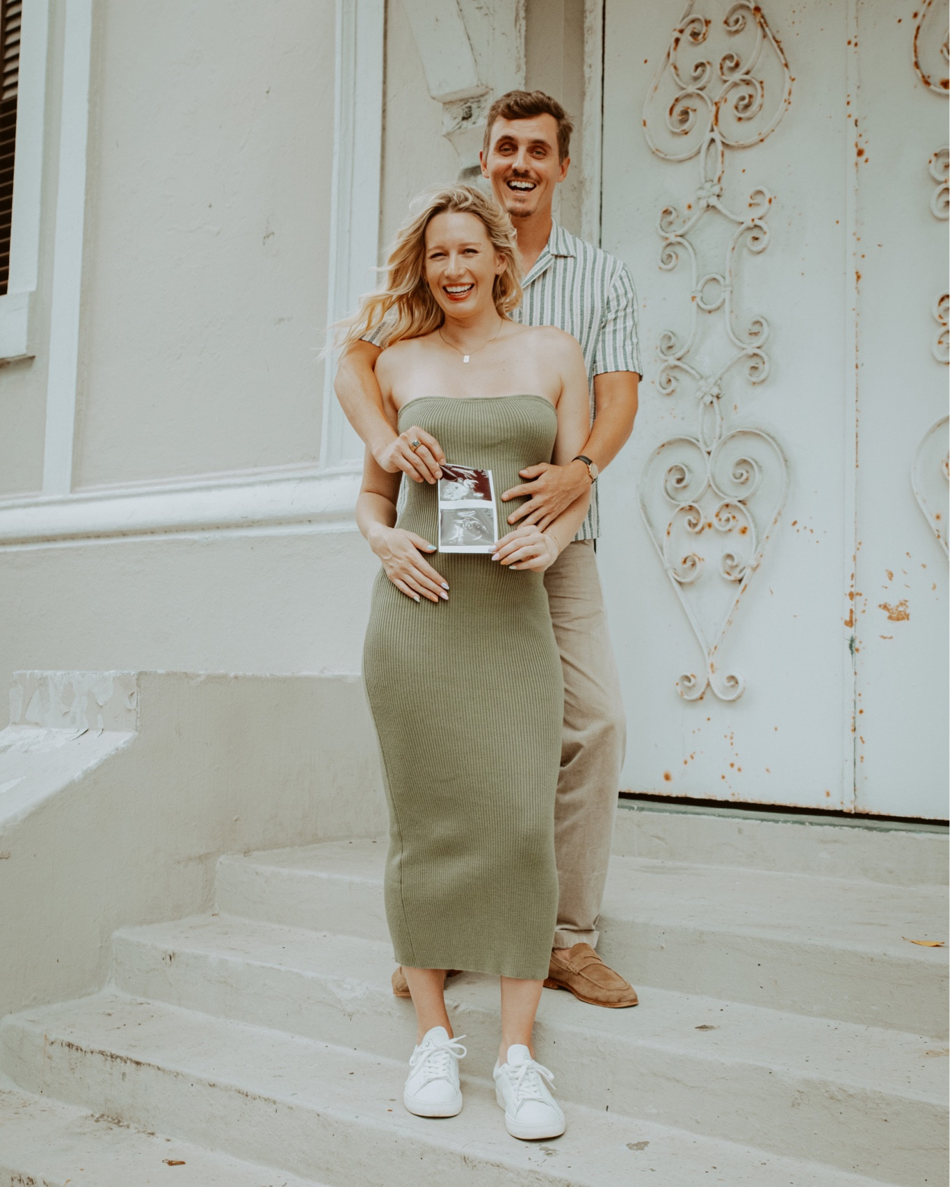 Baby announcement shoot 📸 this dress is BEYOND comfy! 
Dress - vici
Shoes - veja 

#LTKbump #LTKfindsunder100 #LTKbaby