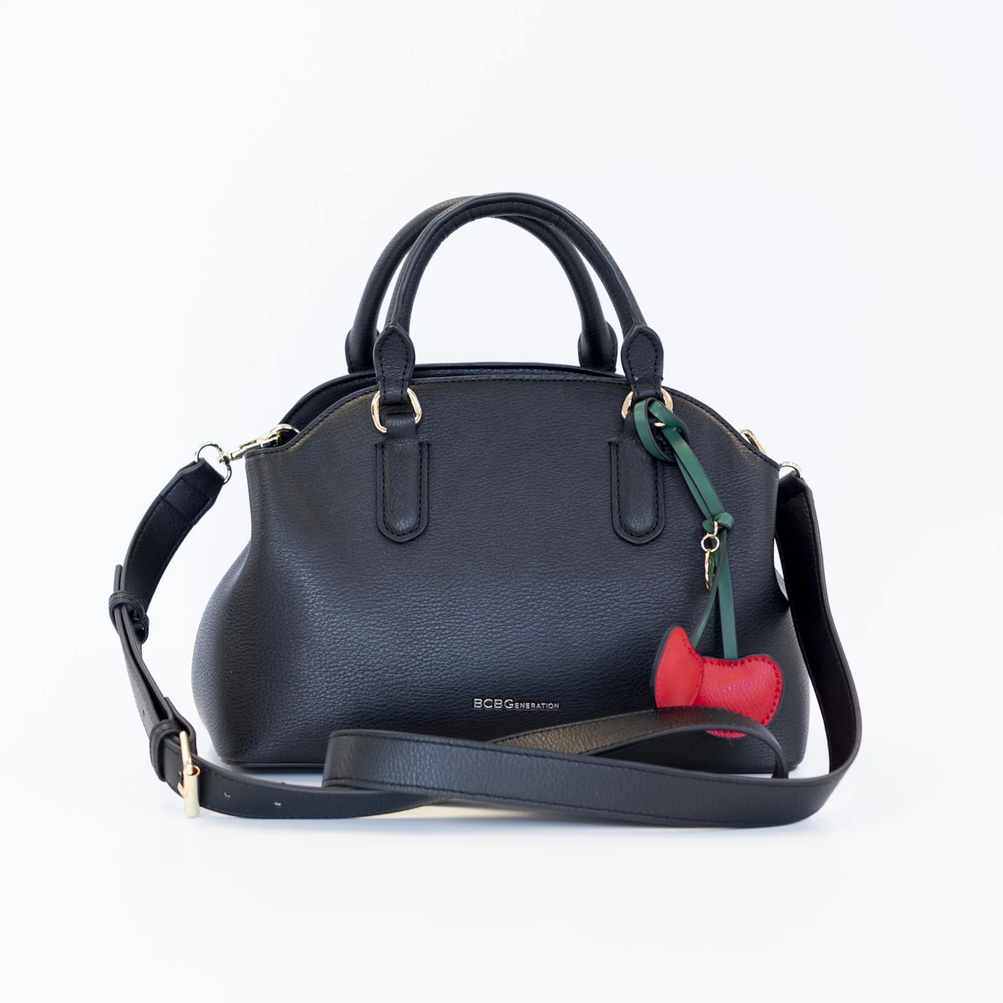 BCBGeneration Draped Chain Satchel with Floral Charm | Kohl's