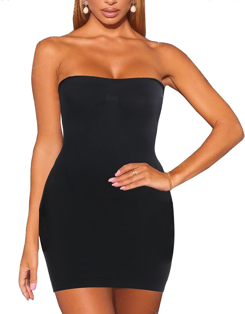 VENDAU Strapless Shapewear Slip for Under Dresses Shapewear Dress Tummy Control Slips Full Slip B... | Amazon (US)