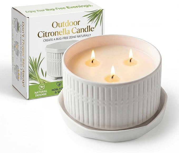 Outdoor Citronella Candle 1KG/35OZ Dual-Purpose, Mosquito Repellent Candle with Lid, Scented Cand... | Amazon (US)