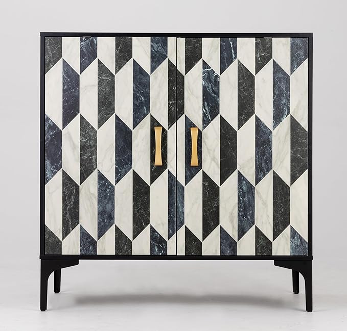Anbuy Sideboard Buffet Kitchen Storage Cabinet with Faux Marble Doors, Dining Room Hallway Cupboa... | Amazon (US)