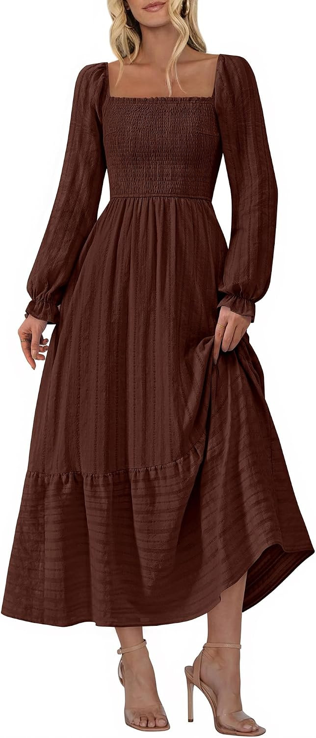 BTFBM Women Maxi Fall Dresses 2026 Long Sleeve Boho Dress | Amazon (US)