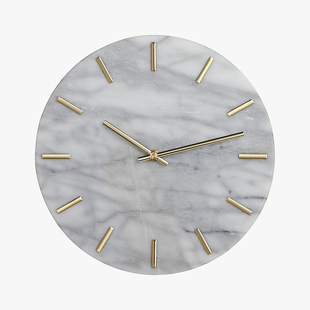 Carlo Marble and Brass Wall Clock + Reviews | CB2 | CB2