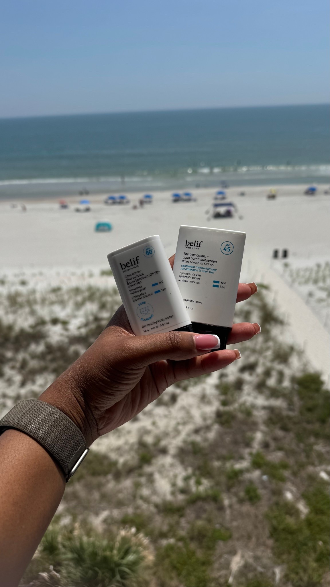 A must have, especially when spending my days at the beach! I love the belif true cream aqua bomb sunscreen. It has no white cast & leaves my skin so glowy while offering protection. 

The sun stick is my new favorite find! It makes SPF reapplication so easy throughout the day! I can just pop it in my purse or my pocket & reapply anywhere! ✨

#LTKSummerEdit #LTKFindsUnder50 #LTKBeauty