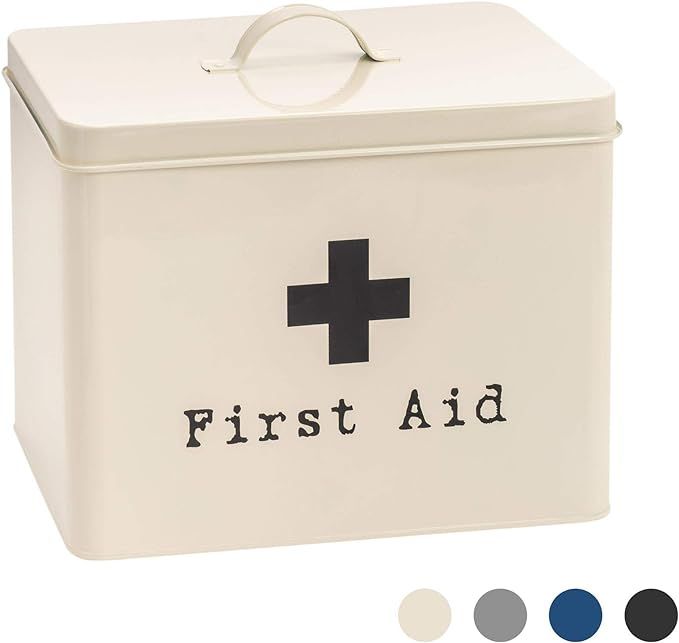 Harbour Housewares Industrial First Aid Box - Vintage Style 2-Tier Steel Medicine Storage Organis... | Amazon (US)
