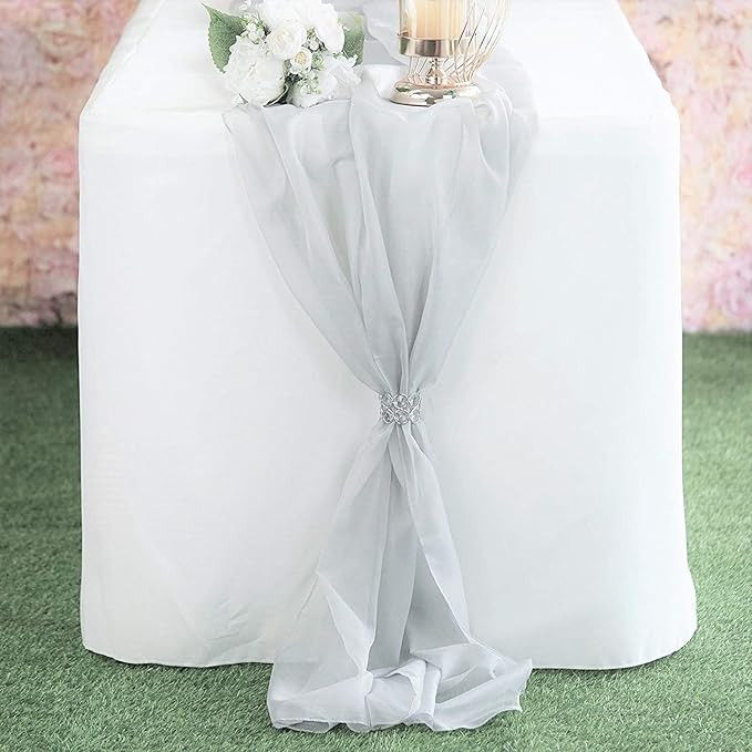 New Creations Fabric & Foam Inc, Chiffon Table Runner Extra Long, Wedding Runners, Holiday Table ... | Amazon (US)