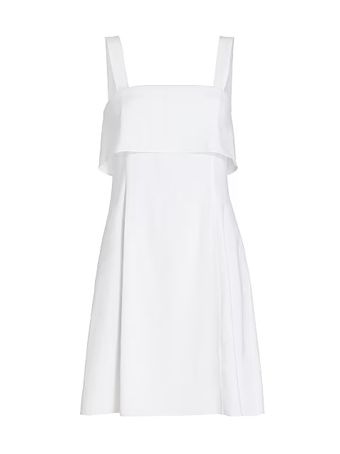 Draped-Back Linen Minidress | Saks Fifth Avenue