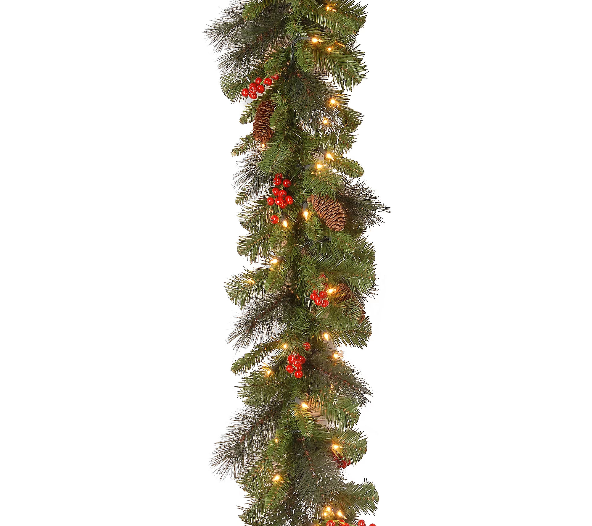 9 ft. Crestwood(R) Spruce Garland with Clear Li ghts | QVC