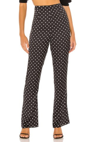 L'Academie The Aiko Pant in Black & Ivory Dot from Revolve.com | Revolve Clothing (Global)