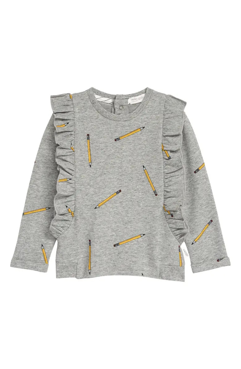 baby Pencil Print Ruffle Top | Nordstrom