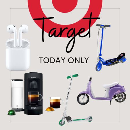 Today Only
Target Deals!
Nespresso
Electric scooters
Apple 

#LTKHoliday #LTKGiftGuide #LTKCyberweek