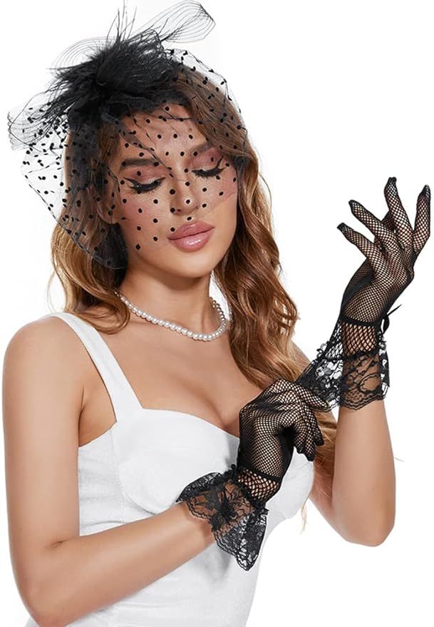 Fascinator Hat Veil Feather Fascinator Tea Party Bridal Wedding Veil Pillbox Hat | Amazon (US)