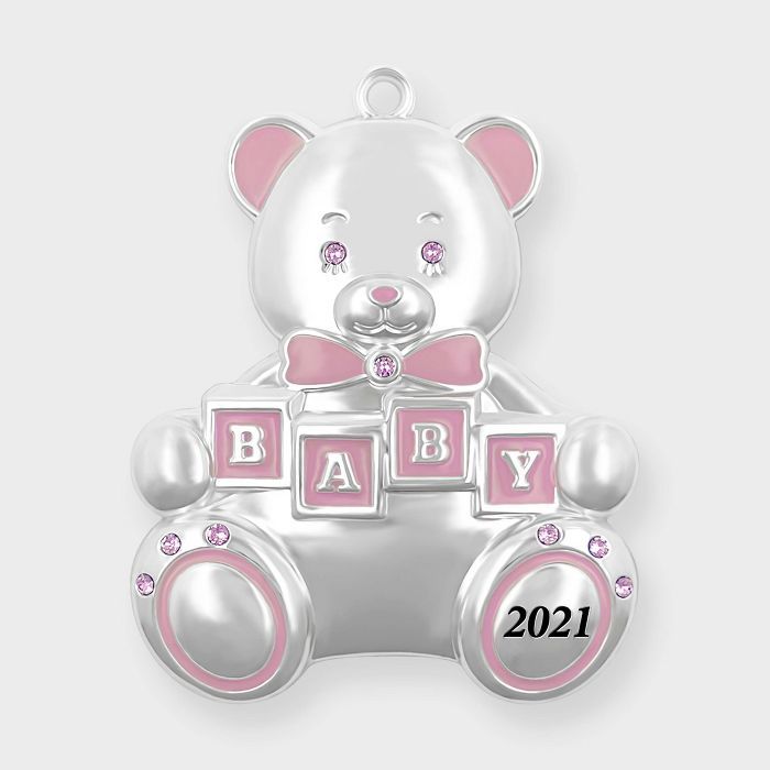 Harvey Lewis 2021 Baby's First Christmas Pink Ornament with Fine Crystals | Target