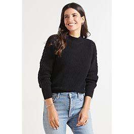 525 Cable Sleeve Puff Pullover | EVEREVE | Evereve