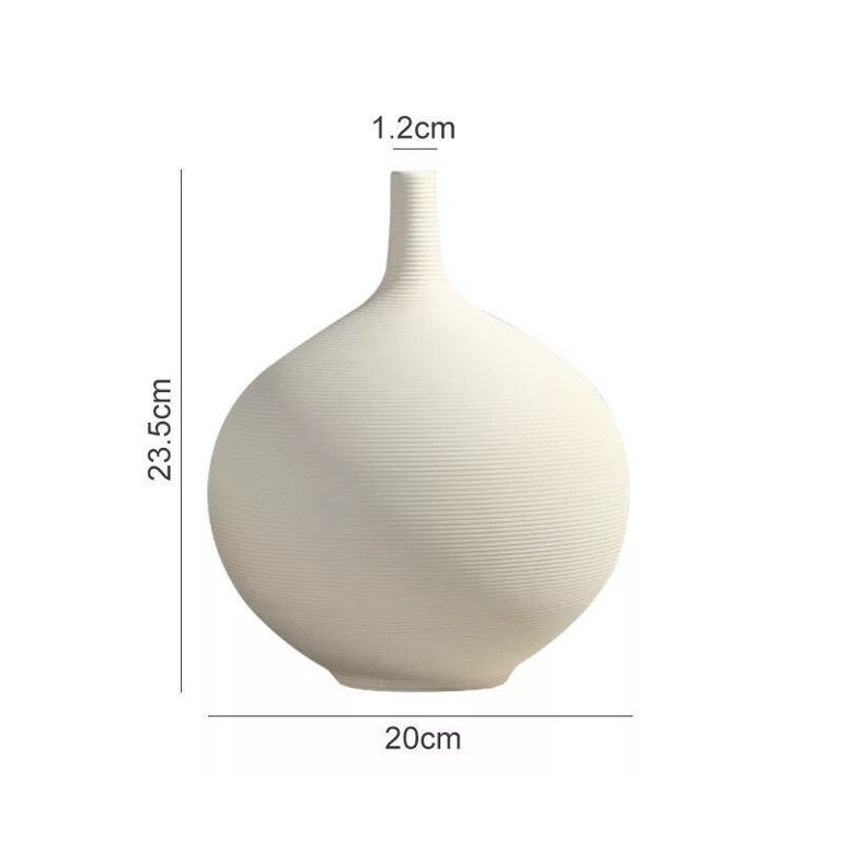 Livesture Nordic White Porcelain Flower Vase Artwork Home Decoration Furnishings Round Ceramic Va... | Walmart (US)