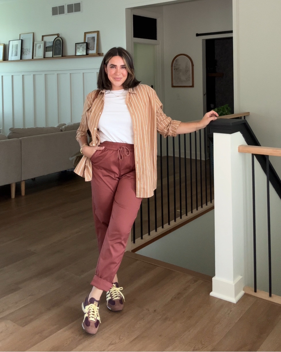 Styling these pants 3 different ways! These pants are perfect for teacher outfits or workwear! I rolled the bottom but you can untuck for a longer look too, love!! 

Fall outfit ideas, midsize outfit, business casual, workwear, teacher outfit 

#LTKStyleTip #LTKWorkwear #LTKSeasonal