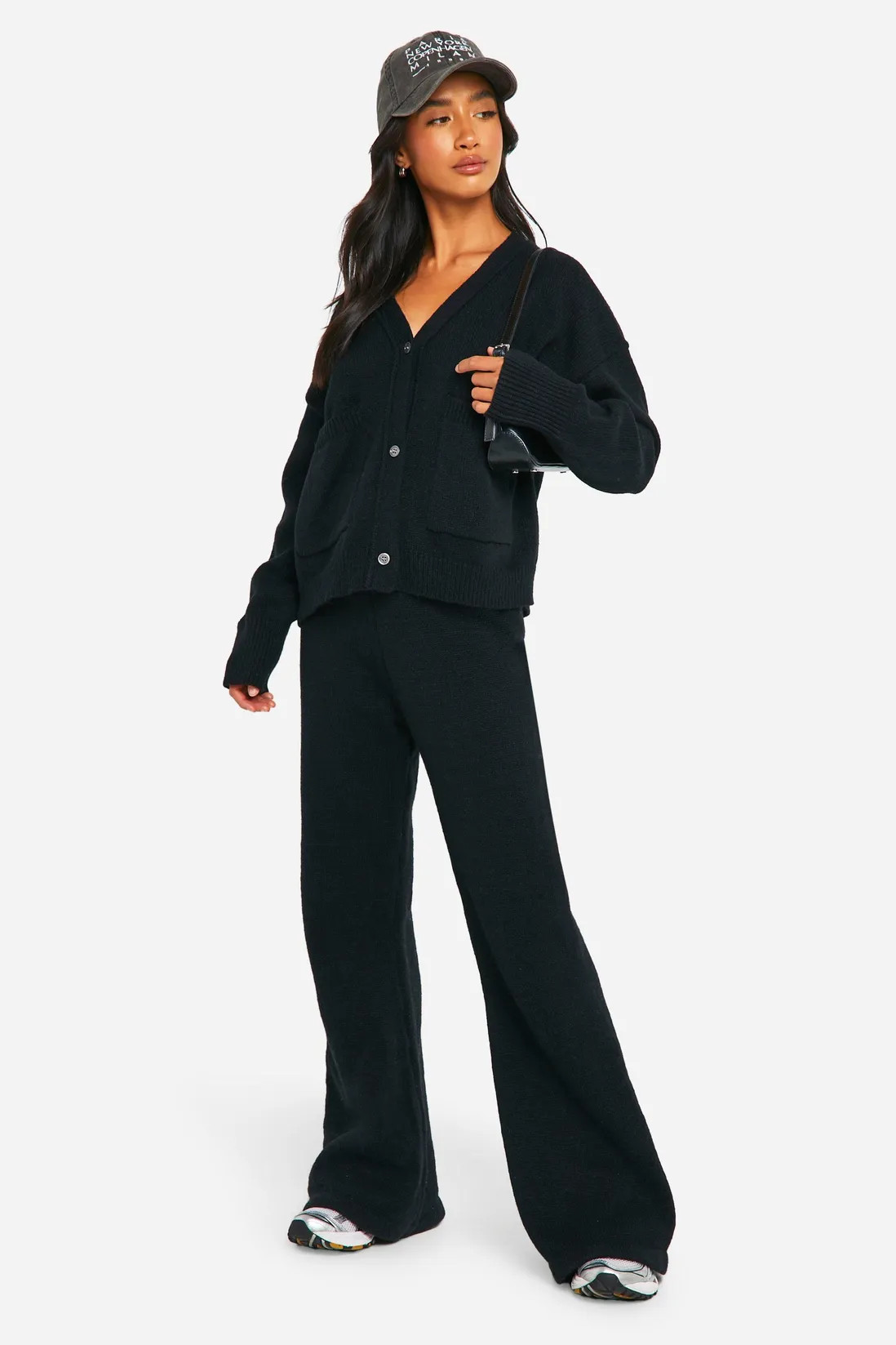 Petite Cardigan And Flare Trouser Co Ord | Boohoo.com (UK & IE)