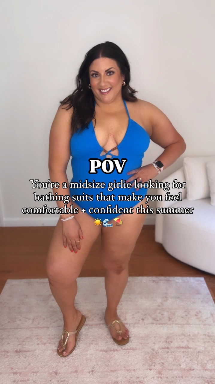 Wearing an XL in this gorgeous Walmart swimsuit! So good for my midsize girlies 🩷🌊☀️⛱️ I’m a 38DD and it has great support with the removable cups and adjustable tie strap! 

#LTKSwim #LTKFindsUnder50 #LTKMidsize