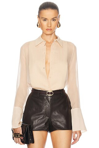 retrofete Jemma Silk Blouse in Dusty Peach | FWRD | FWRD 