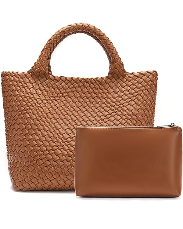 BOSTANTEN Woven Bags for Women Large Leather Tote Bag Summer Beach Travel Handbags Shopper Should... | Amazon (US)
