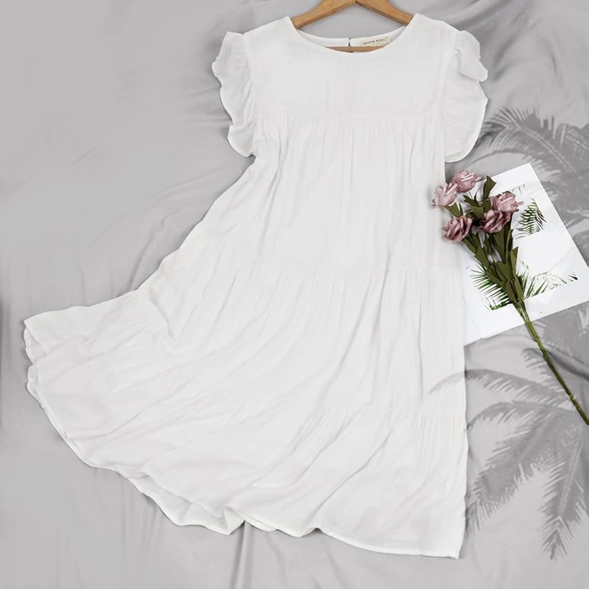 PinUp Angel Women's Short Sleeve Tunic Dress V Neck Loose Flowy Swing Shift Dresses | Amazon (US)