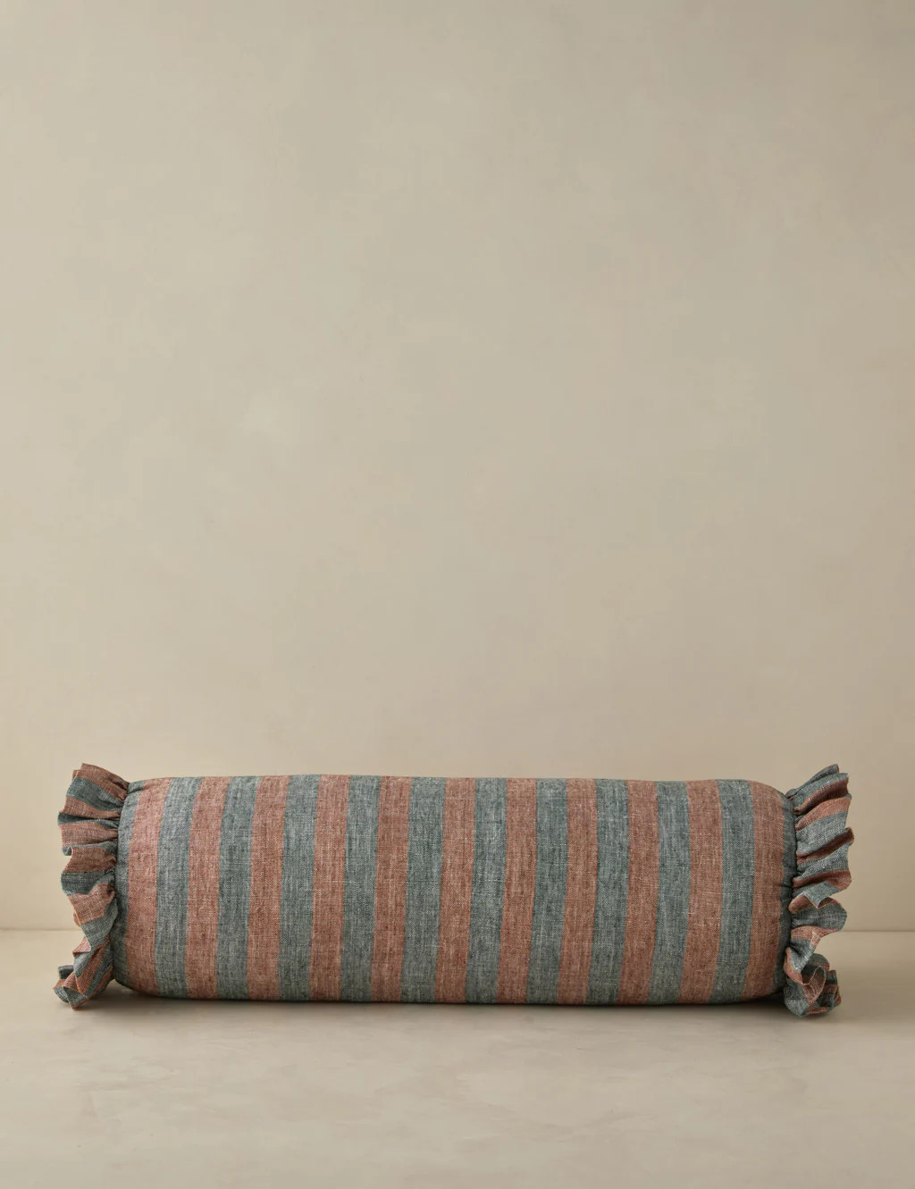 Amaroso Linen Ruffle Bolster Pillow | Lulu and Georgia 