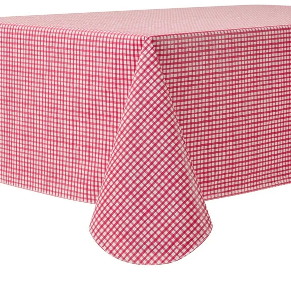 Mainstays Summer Fun PEVA Tablecloth, Indoor & Outdoor for Table 60" x 102" - Red Gingham | Walmart (US)