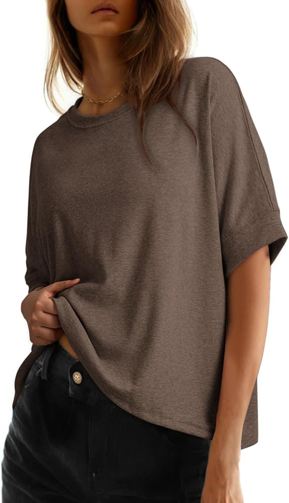 Dokotoo Oversized Tops Summer Shirts 2026 Fall T Shirts for Women Basic Tee | Amazon (US)