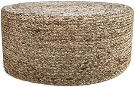 Amazon.com: S & L Homes Pouf Ottoman - 100% Natural Jute Braided- Footrest Stool Hand Knitted - T... | Amazon (US)