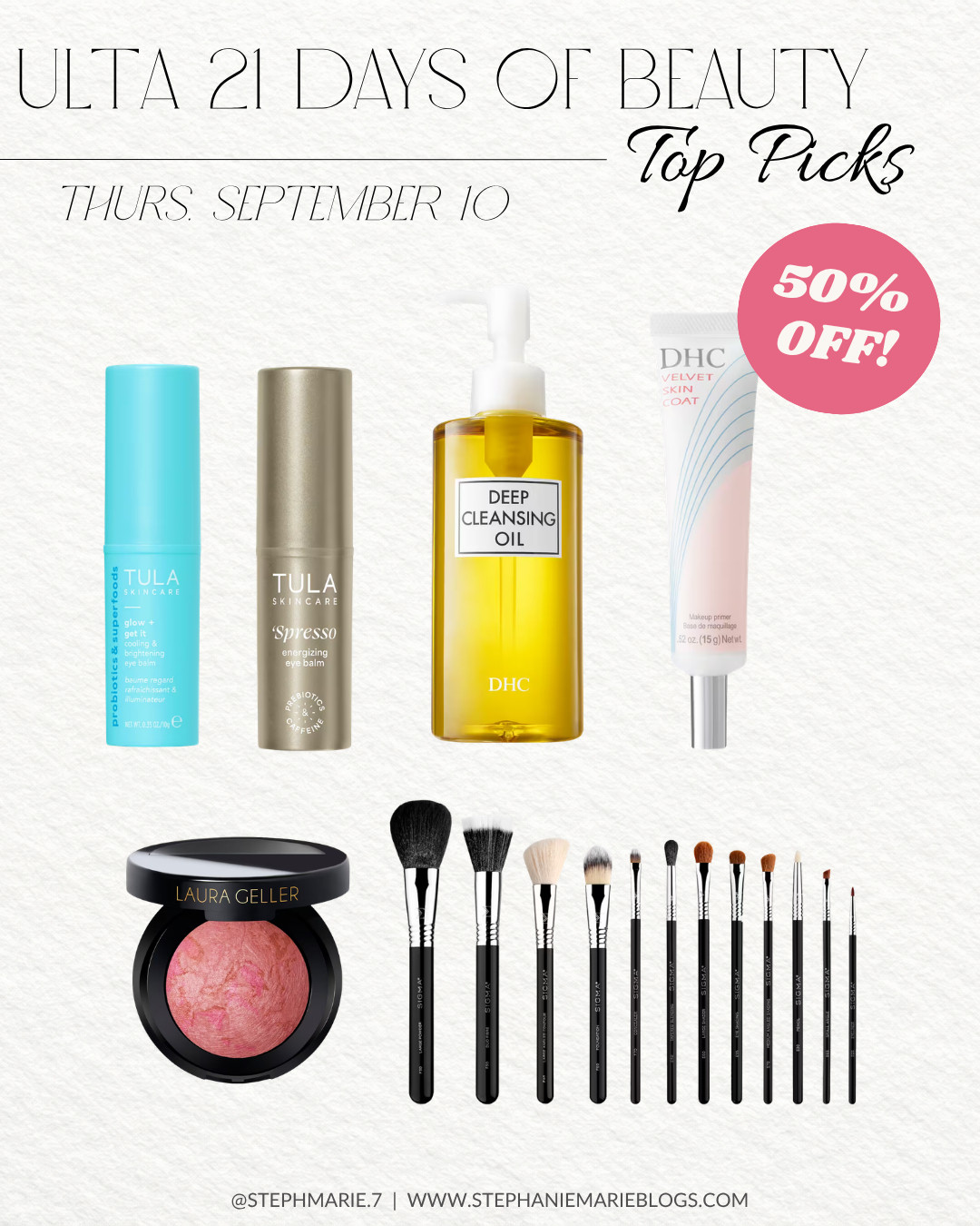 ULTA'S 21 DAYS OF BEAUTY SALE IS HERE ✨ These beauty favorites from Tula, DHC, Laura Geller, and Sigma! 

 #LTKOver40 #LTKSaleAlert #LTKBeauty